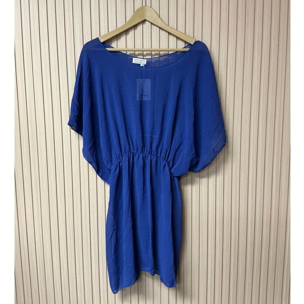 Tamsy Women's Royal Blue Cover Up Beach Dress One Size